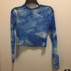 cloud mesh crop top